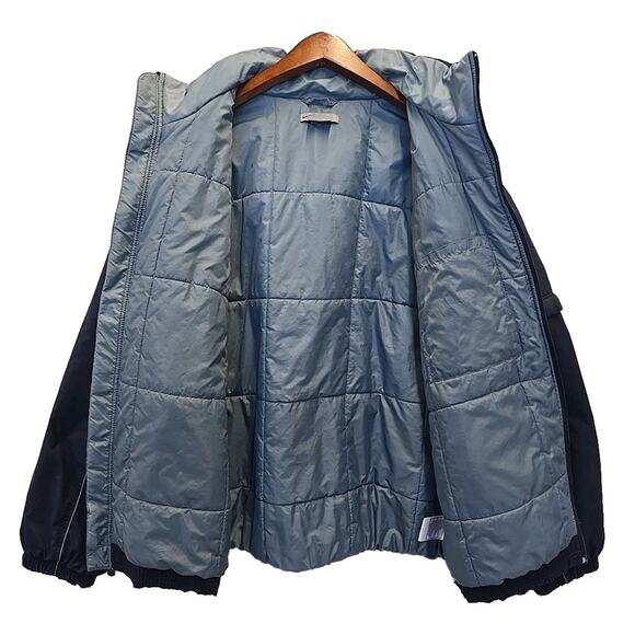 Vintage Nike 000 Mens Y2K Puffer Coat Sz L Blue Embroidered Jacket - Picture 8 of 10